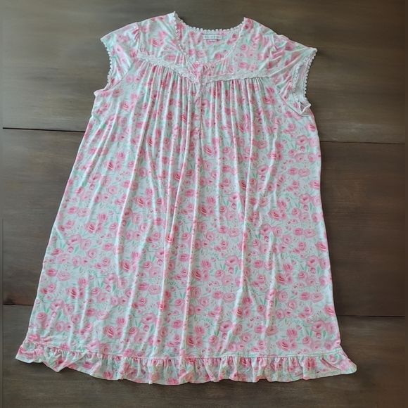 Romantic Eileen West Pink Rose Modal Waltz Nightgown - Picture 2 of 10